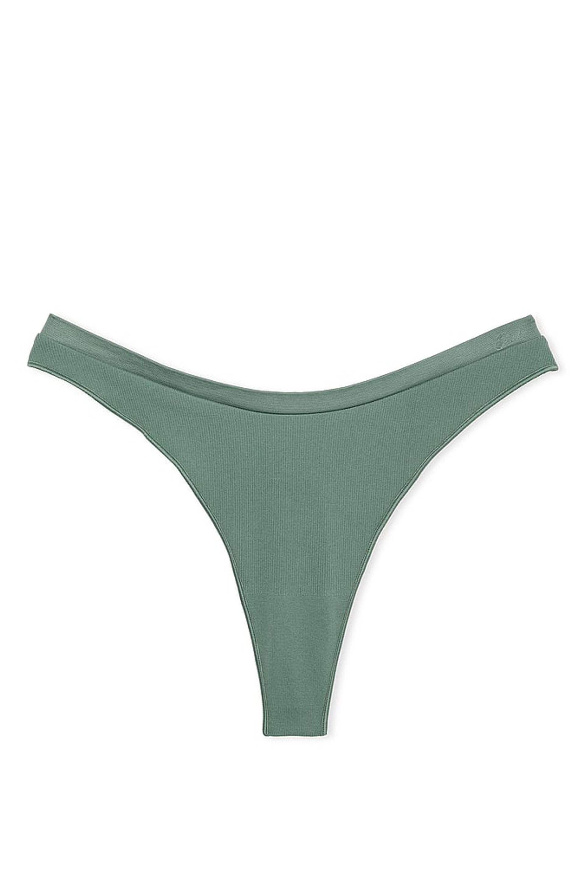 Victoria's Secret PINK Forest Green Thong Seamless Lace Back Knickers - Image 3 of 3