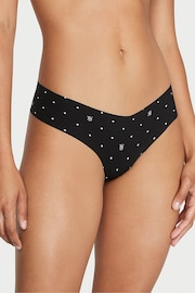 Victoria's Secret Black Dot Logo Thong Knickers - Image 1 of 3