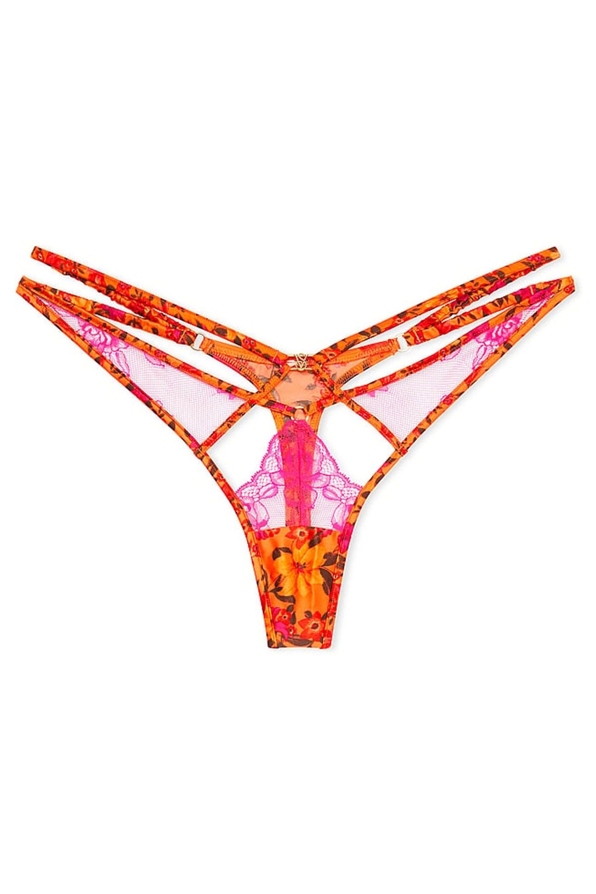 Victoria's Secret Island Vibes Orange High Leg Strappy Thong Knickers - Image 4 of 4