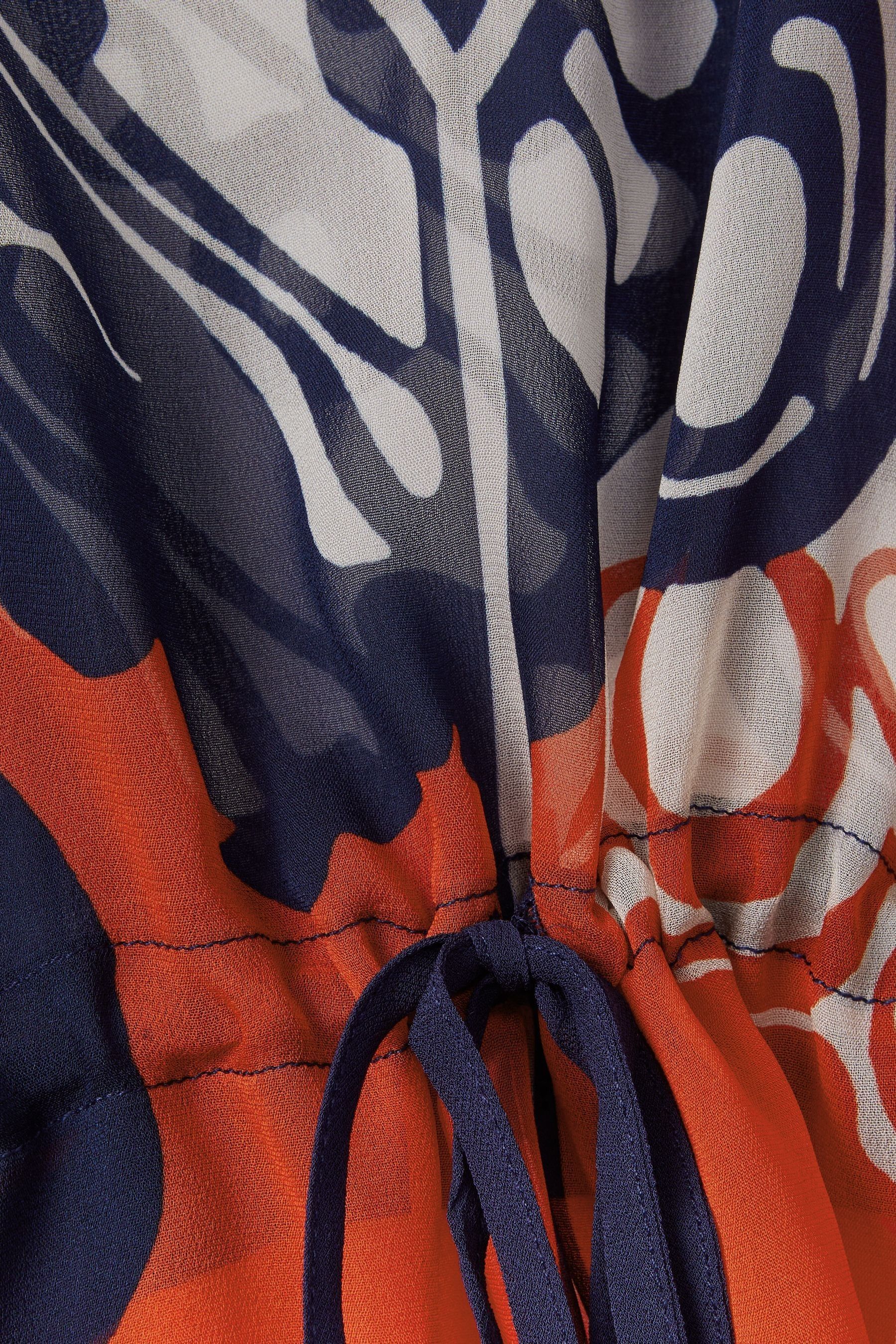 Buy Reiss Navy Red Emmi Printed Drawstring Waist Kaftan from the Next UK online shop