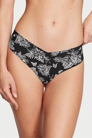 Victoria's Secret Black Tropical Toile Thong Knickers - Image 1 of 3