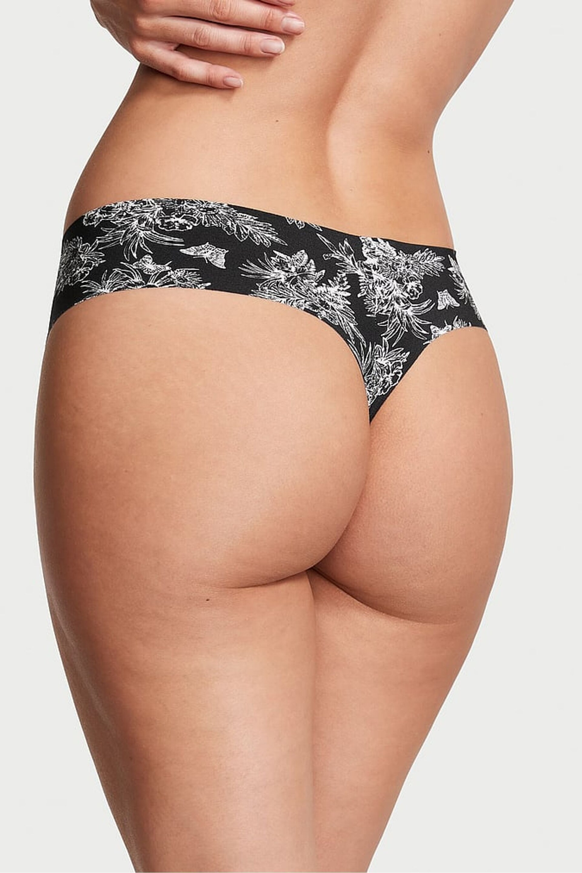 Victoria's Secret Black Tropical Toile Thong Knickers - Image 2 of 3