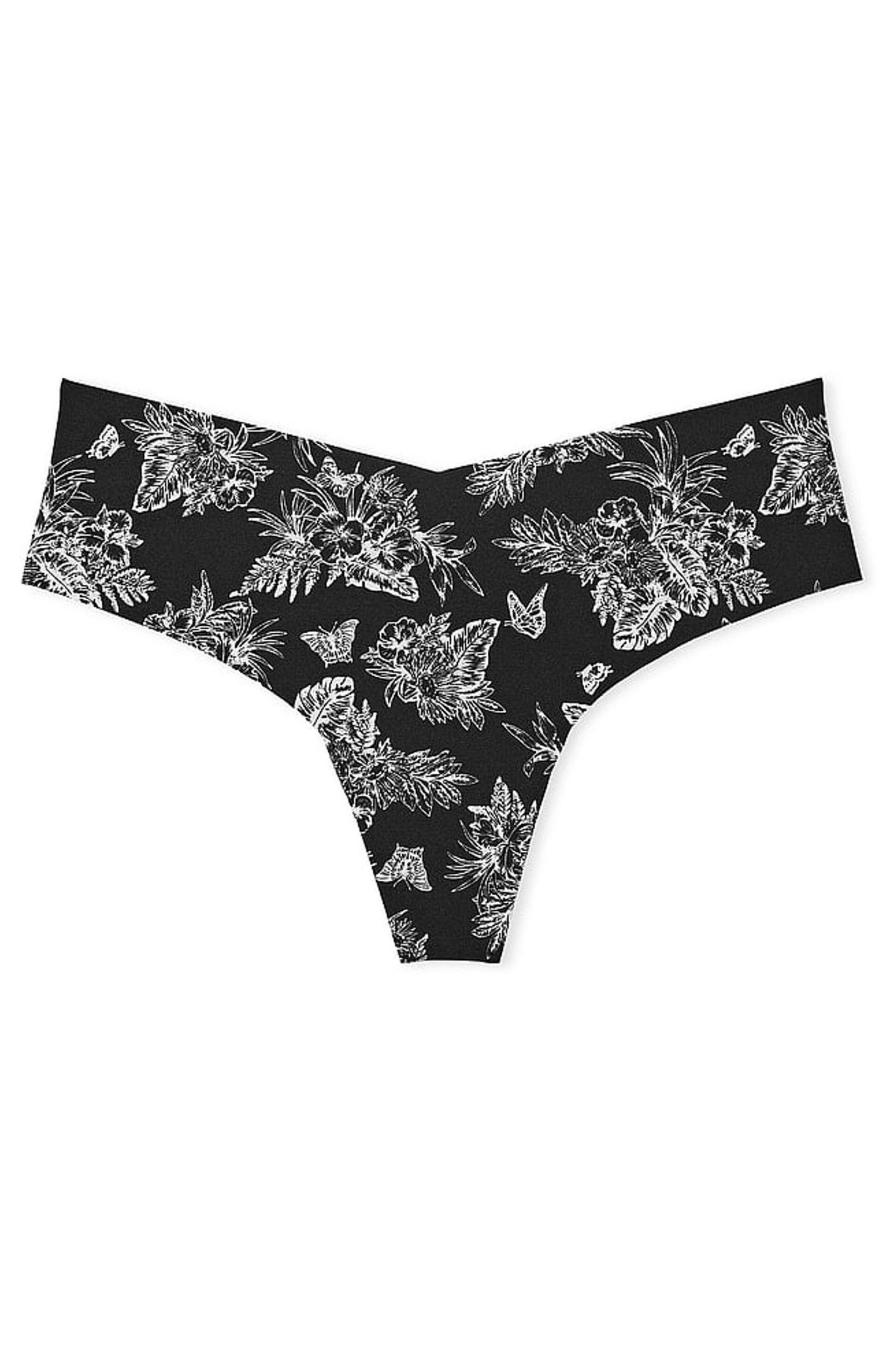 Victoria's Secret Black Tropical Toile Thong Knickers - Image 3 of 3
