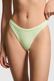 Victoria's Secret PINK Lime Cream Green Denim Thong Knickers - Image 1 of 3