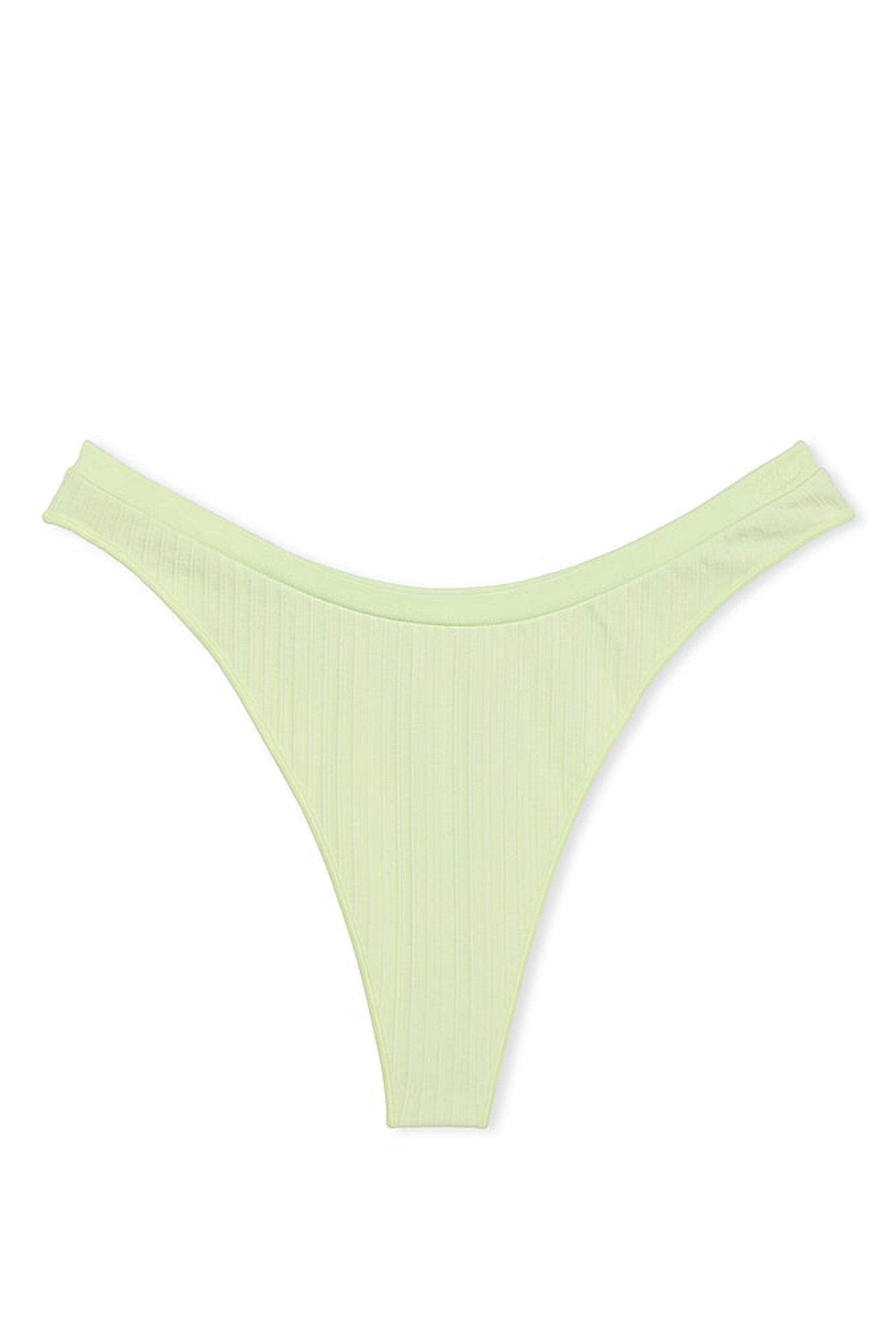 Victoria's Secret PINK Lime Cream Green Denim Thong Knickers - Image 3 of 3