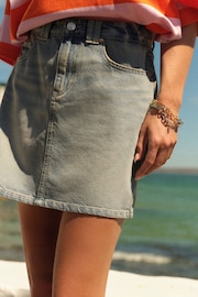 Tinted 100% Cotton Vintage Denim Mini Skirt - Image 3 of 6