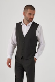 Skopes Black Chrome Romulus Sustainable Tailored Fit Suit Waistcoat - Image 1 of 4