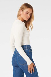 Forever New White Piper Crochet Polo Knit Top - Image 2 of 5