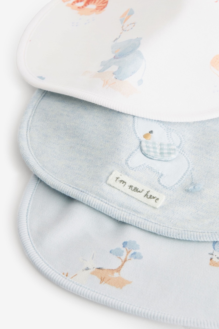 Blue Delicate Elephant Baby Bibs 3 Pack - Image 6 of 6