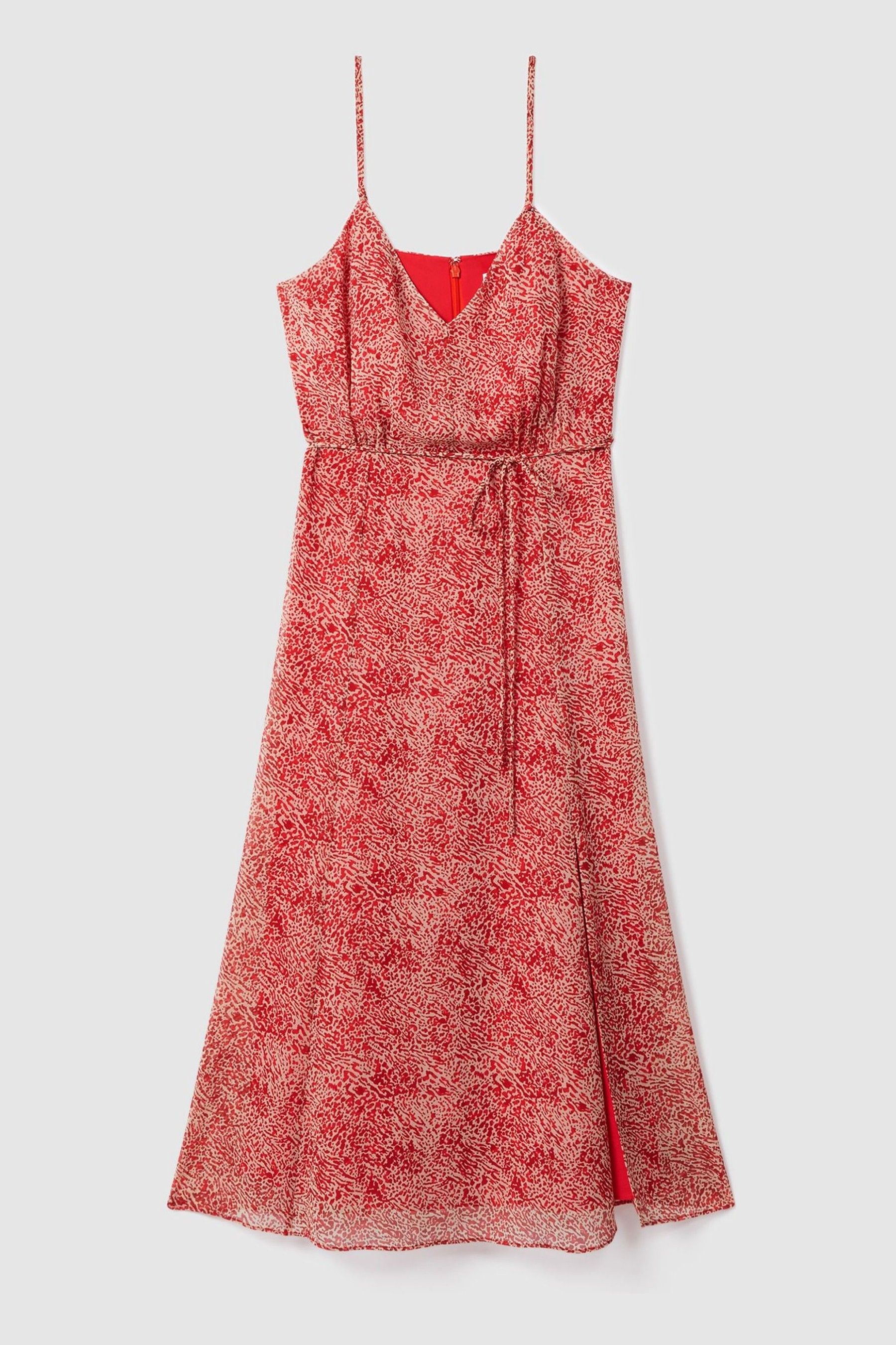 Buy Reiss Red Olivia Printed Belted Midi Dress from Next Canada