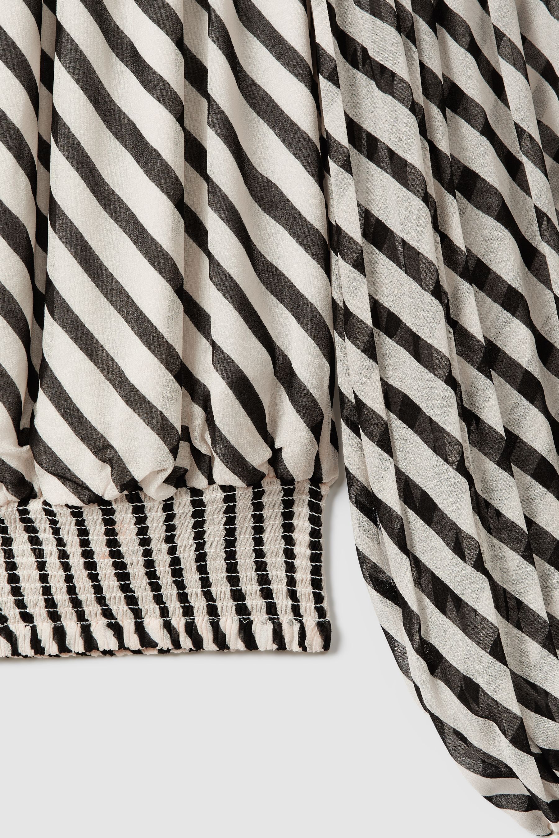 Buy Reiss Black Cream Lea Striped Bardot Cropped Top from Next Oman