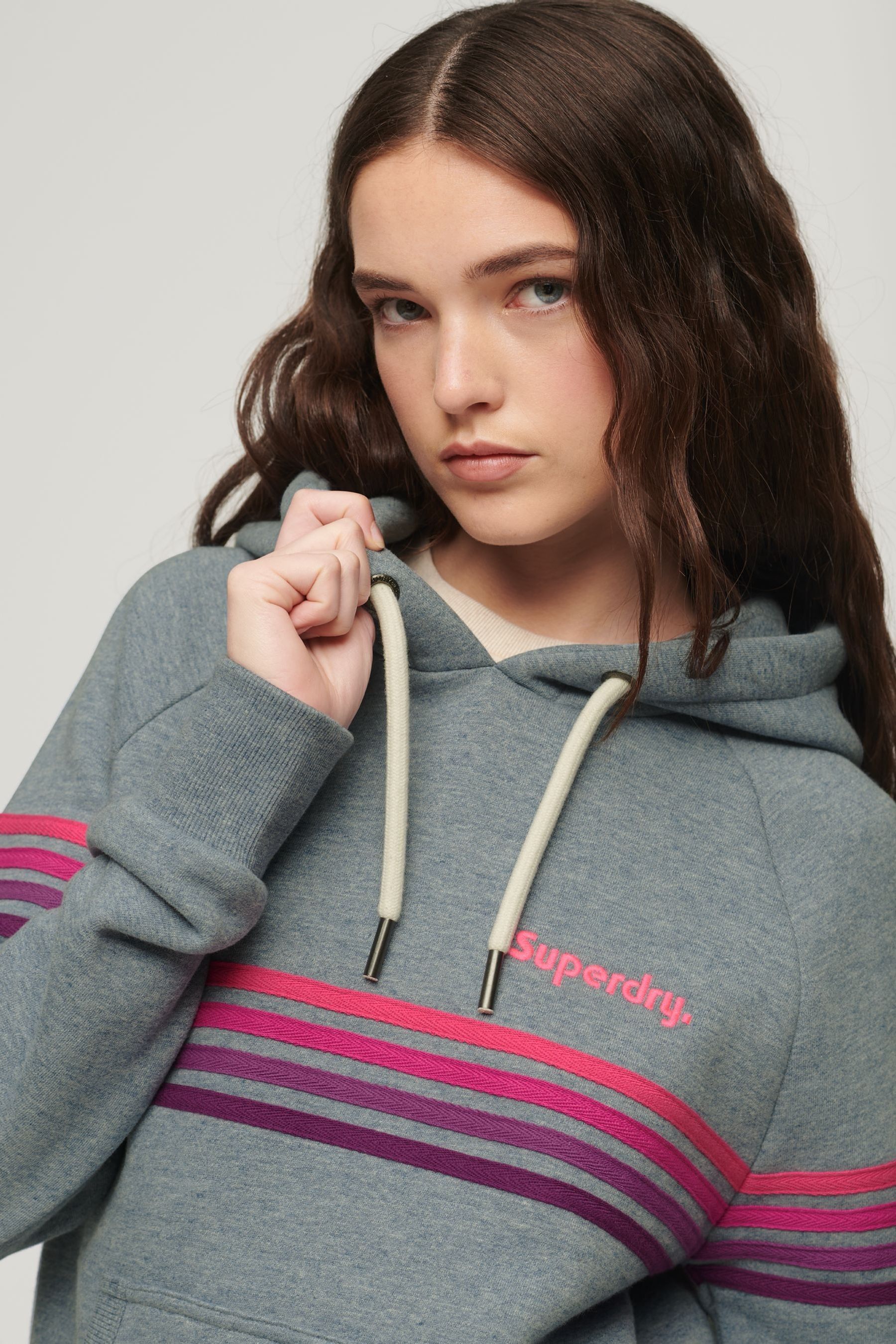 Buy Superdry Grey Rainbow Stripe Logo Hoodie from Next USA