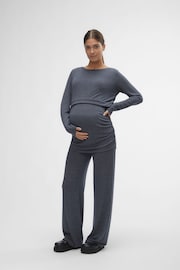 Mamalicious Grey Maternity Lightweight Knitted Jumper With Nursing Function - Image 3 of 6