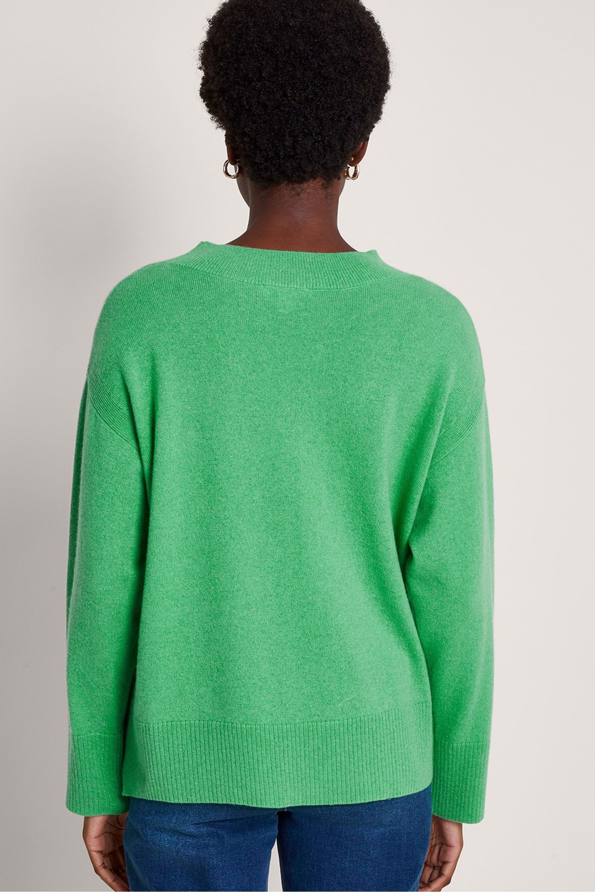 Monsoon Green Claire Cashmere Jumper - Image 3 of 5