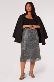 Apricot Silver Plisse Midi Skirt - Image 3 of 4