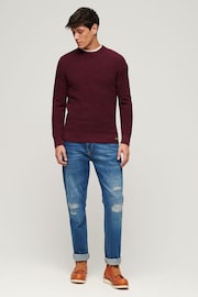 Superdry Red Textured Crew Knit Jumper - Image 2 of 3