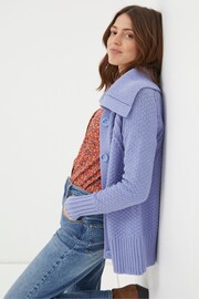 FatFace Blue Raya Collared Cardigan - Image 1 of 5