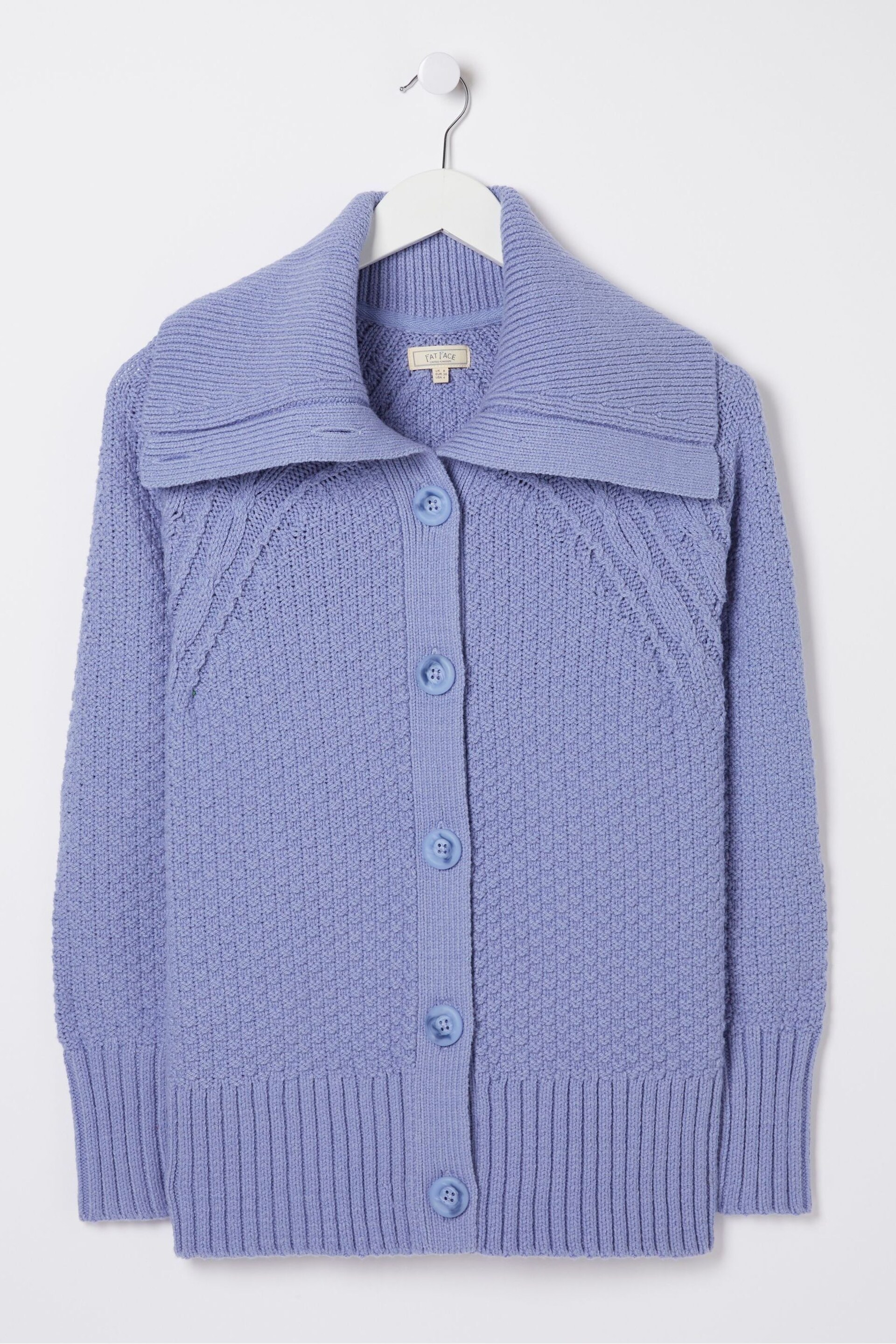 FatFace Blue Raya Collared Cardigan - Image 5 of 5