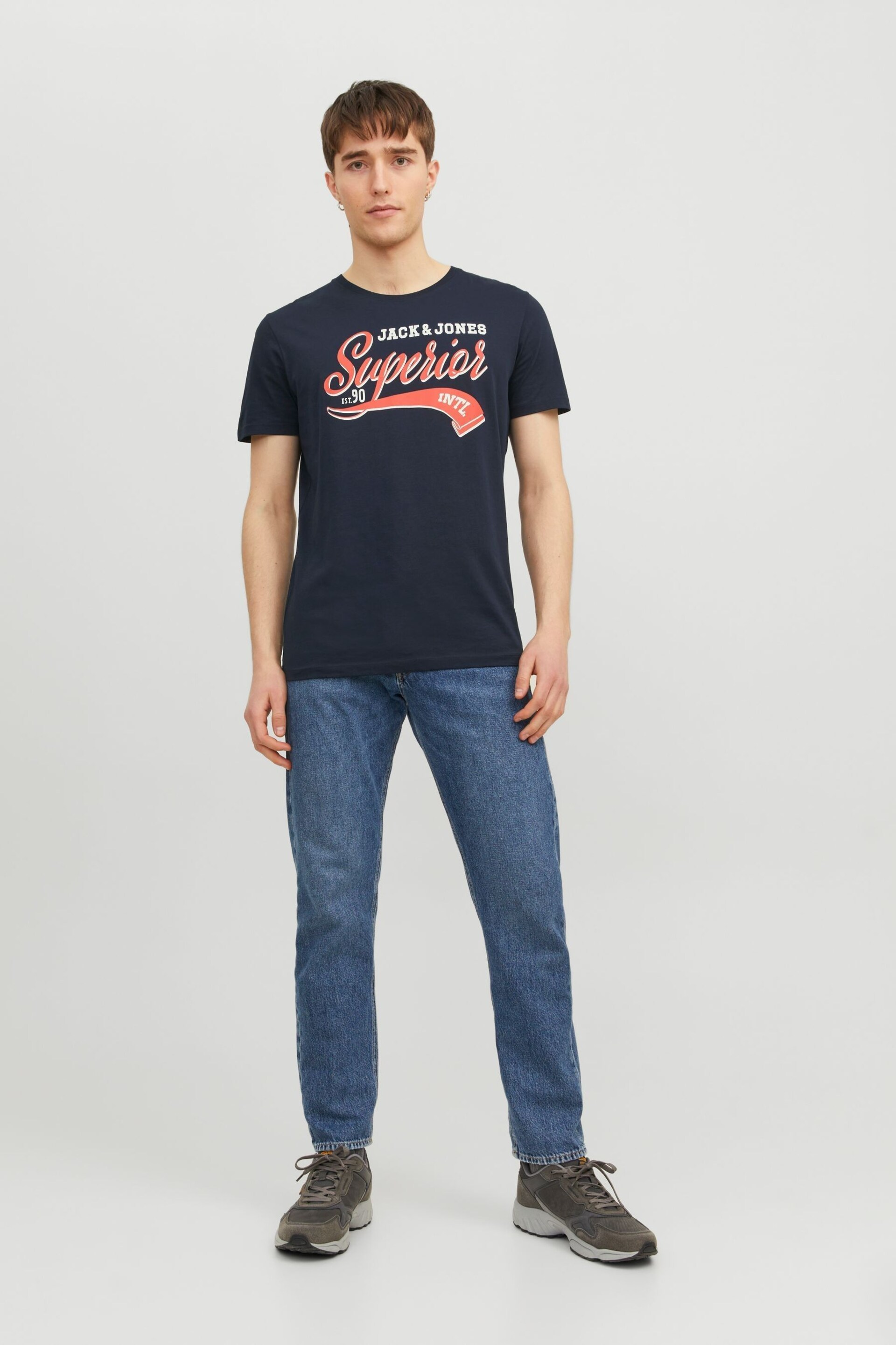 JACK & JONES Blue Short Sleeve Logo T-Shirt - Image 2 of 6