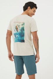 FatFace Natural Away With The Fishes T-Shirt - Image 2 of 7