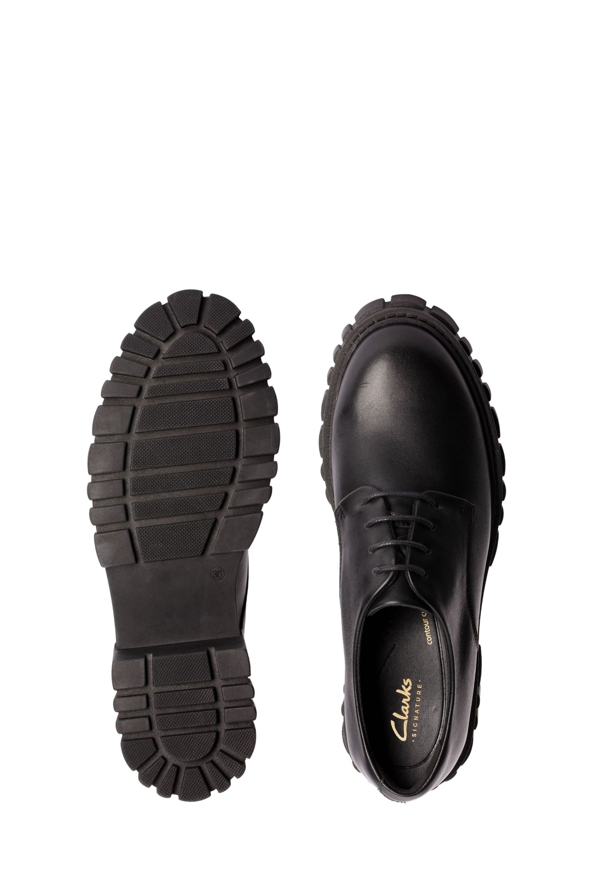 Clarks Black Leather Page Walk Shoes - Image 7 of 7