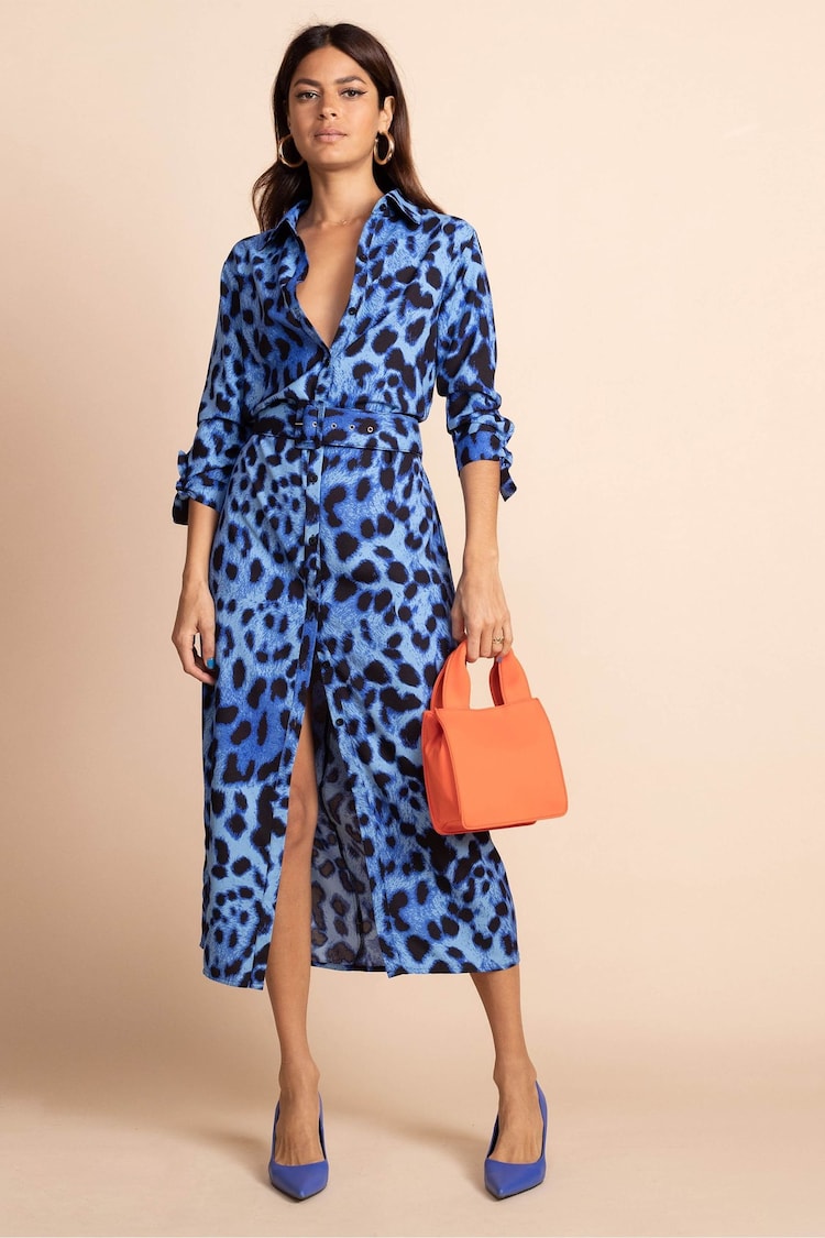 Dancing Leopard Alva Animal Midi Shirt Dress - Image 4 of 4