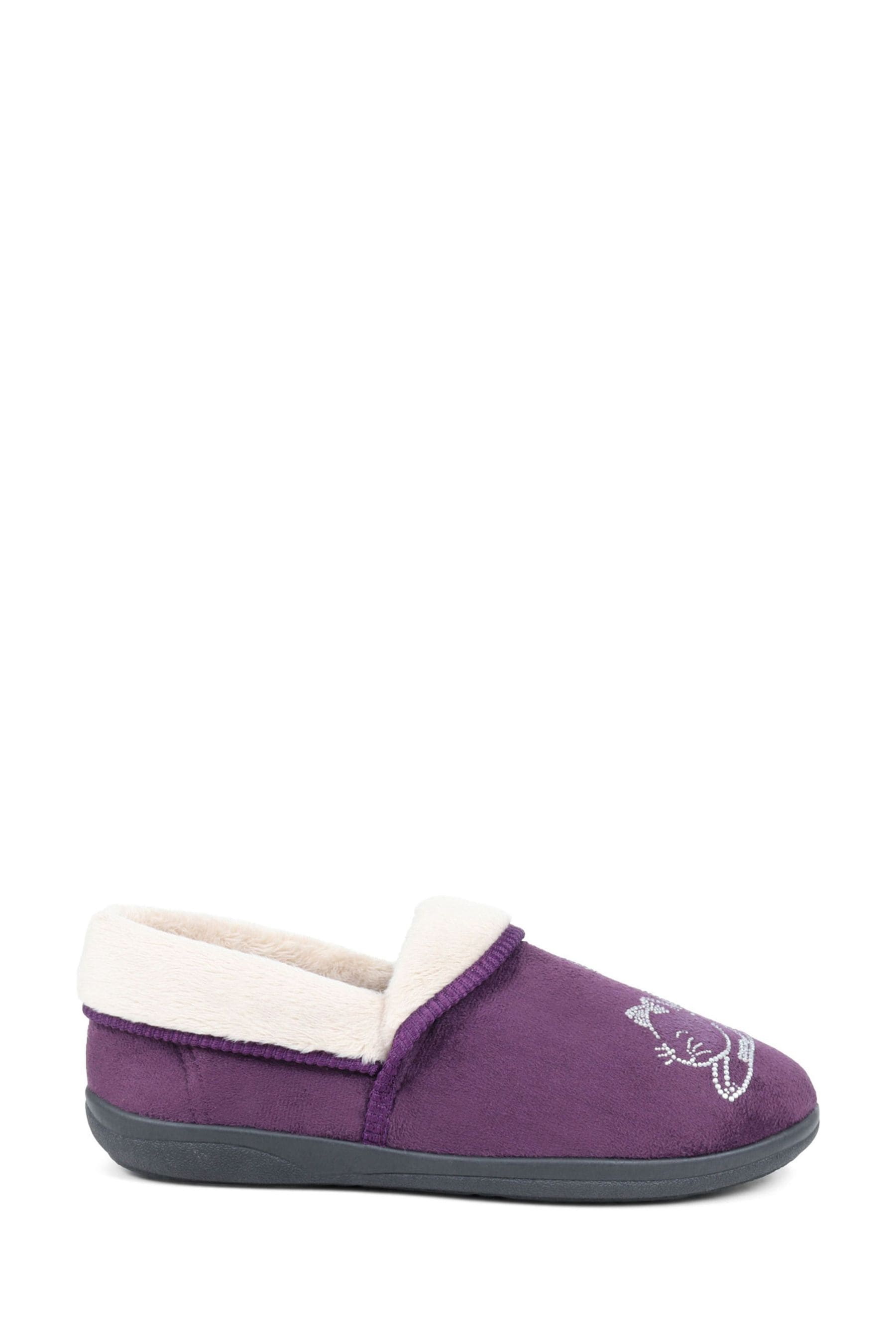 Buy Pavers Purple Pavers Grey Novelty Cat Slippers from Next Luxembourg