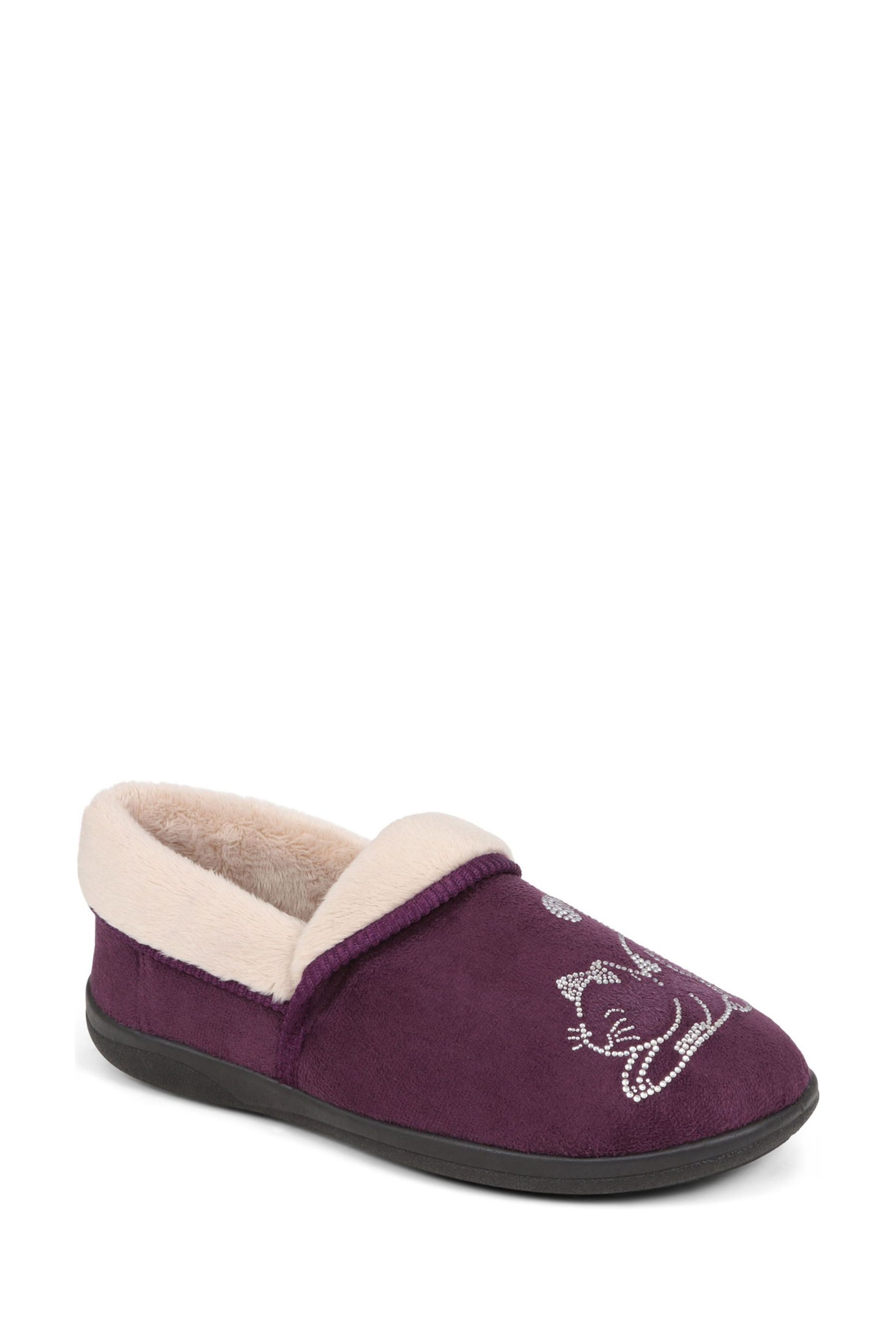 Buy Pavers Purple Pavers Grey Novelty Cat Slippers from Next Malta
