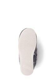 Pavers Grey Floral Faux Fur Slippers - Image 5 of 5