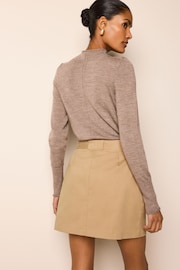 Brown Belted Mini Skirt - Image 3 of 6