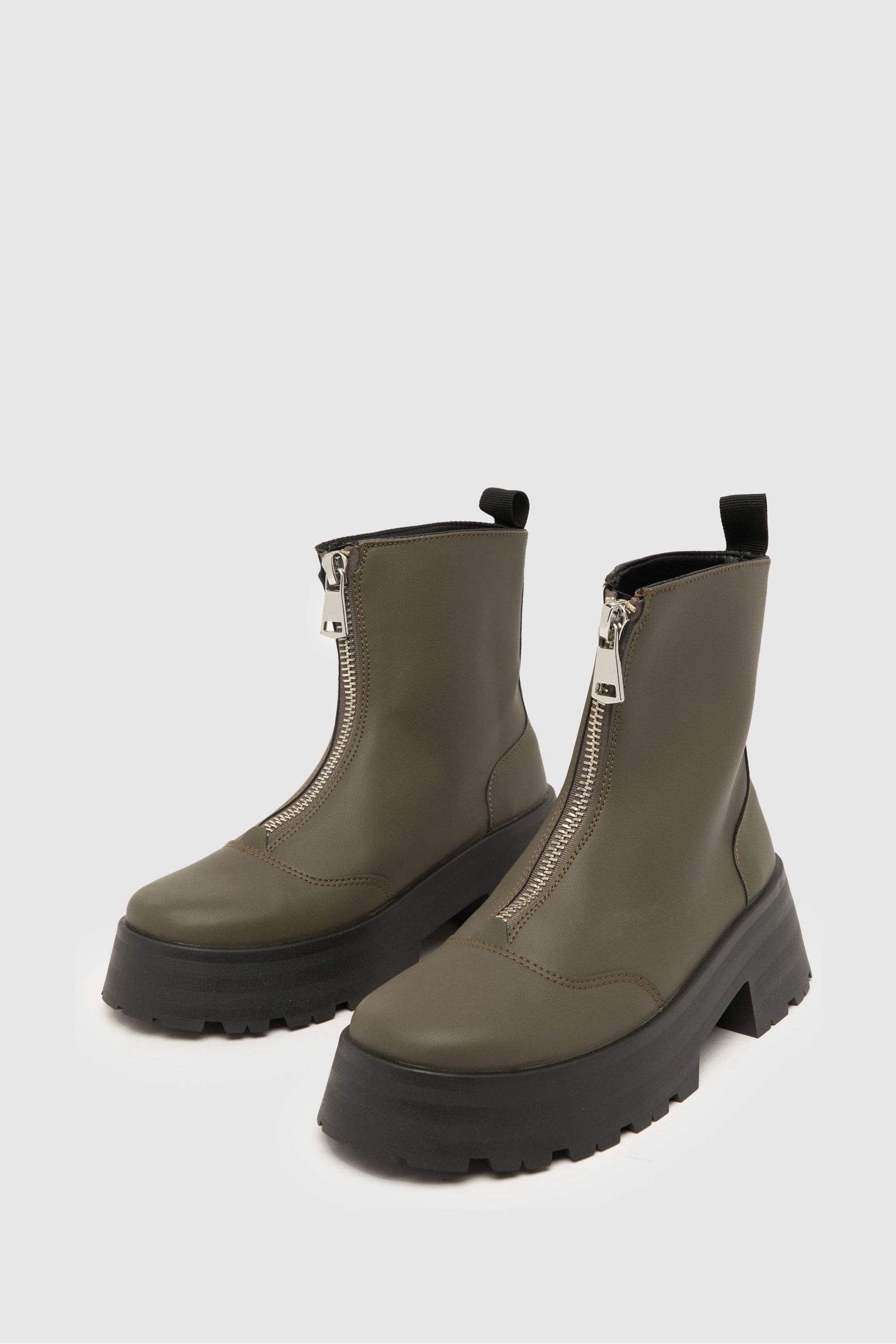 Schuh Arnold Chunky Zip Front Boots - Image 3 of 4