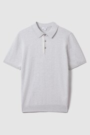 Reiss Soft Grey Finch Cotton Blend Contrast Polo Shirt - Image 2 of 6