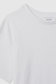 Reiss White Selby Junior Oversized Cotton Crew Neck T-Shirt - Image 6 of 6