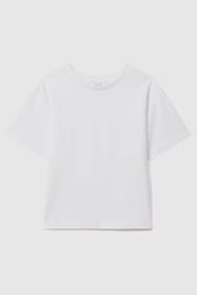 Reiss White Selby Senior Oversized Cotton Crew Neck T-Shirt - Image 2 of 6