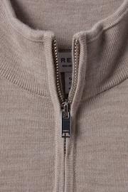 Reiss Wheat Melange Blackhall Junior Wool Half-Zip Funnel Neck Jumper - Image 7 of 7