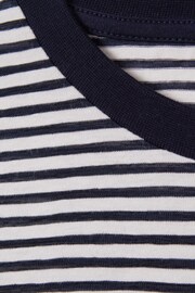 Reiss Navy/White Keats Striped Crew Neck T-Shirt - Image 6 of 6