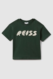 Reiss Hunting Green Sands Senior Cotton Crew Neck Motif T-Shirt - Image 2 of 4