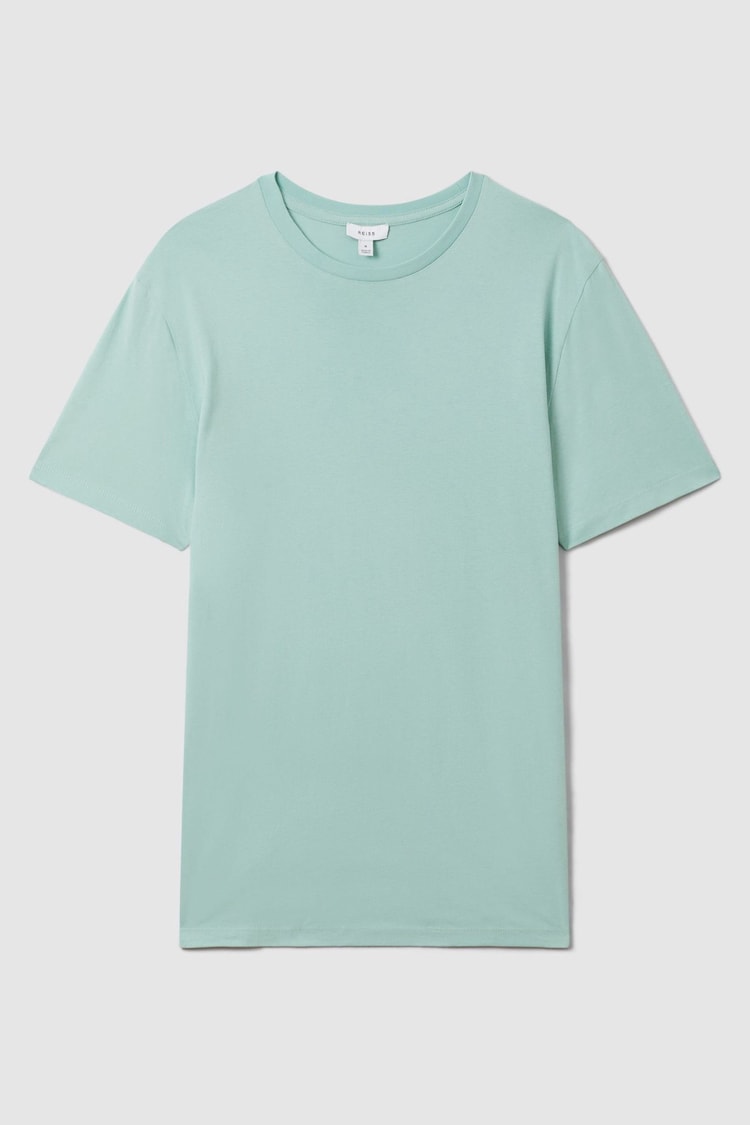 Reiss Ocean Green Bless Cotton Crew Neck T-Shirt - Image 2 of 5