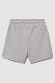 Reiss Silver Hester Senior Textured Cotton Drawstring Shorts - Image 2 of 3