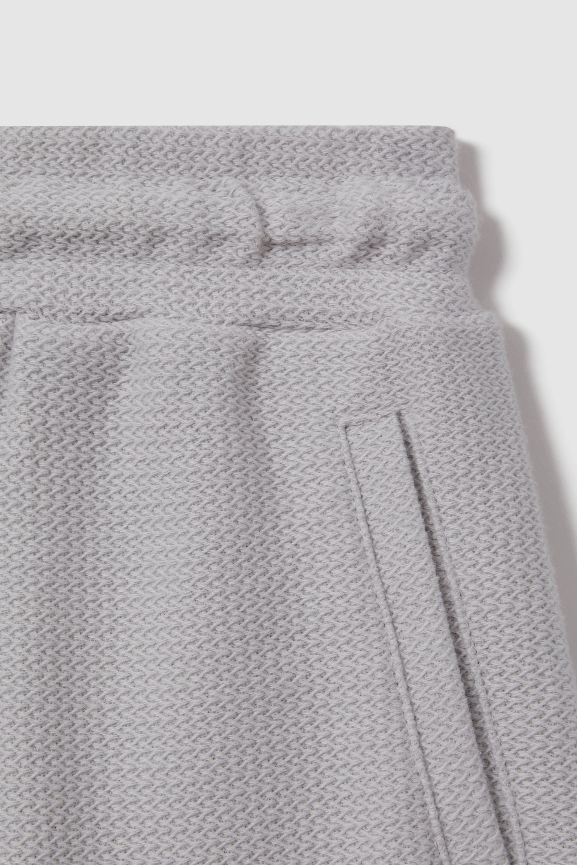 Reiss Silver Hester Senior Textured Cotton Drawstring Shorts - Image 3 of 3