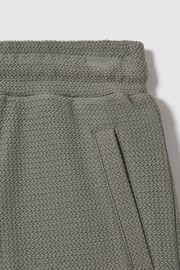 Reiss Pistachio Hester Junior Textured Cotton Drawstring Shorts - Image 3 of 3