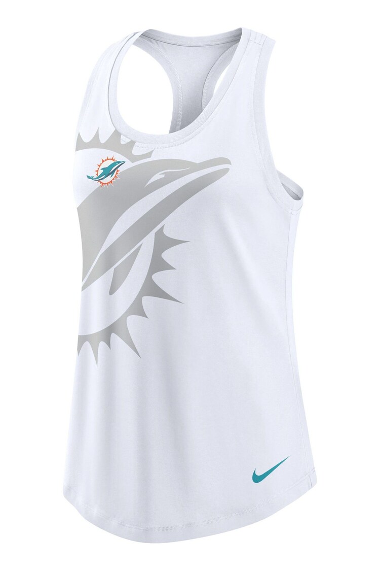 Fanatics NFL Miami Dolphins Triblend Racerback White Tank Womens - Image 2 of 3