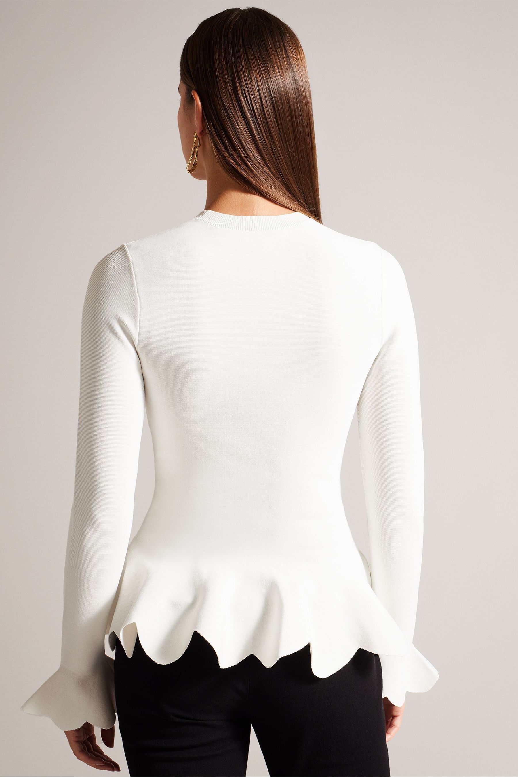 Buy Ted Baker Cream Fitted Lillyyy Blouse With Peplum from Next Luxembourg