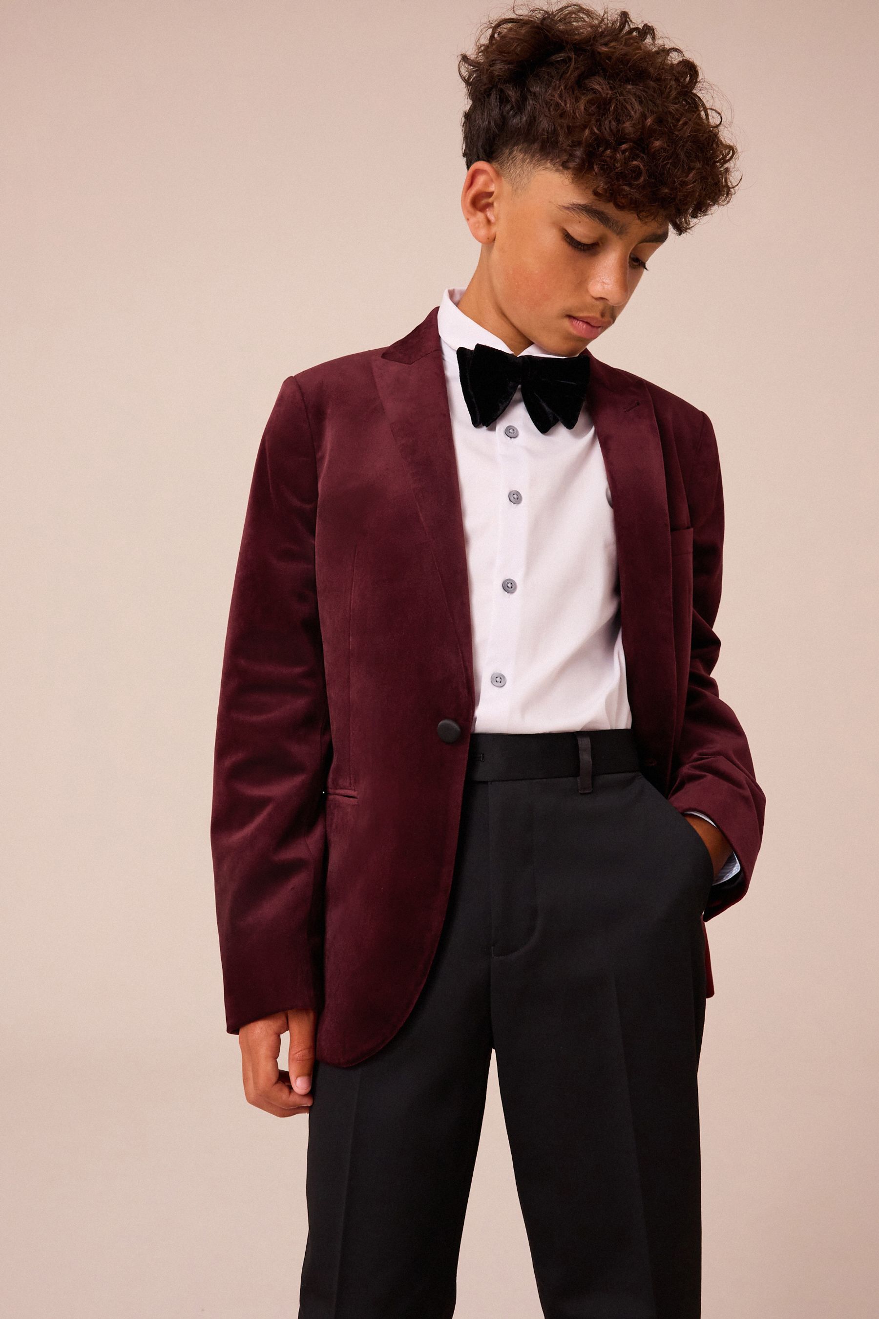 Long red velvet coat online