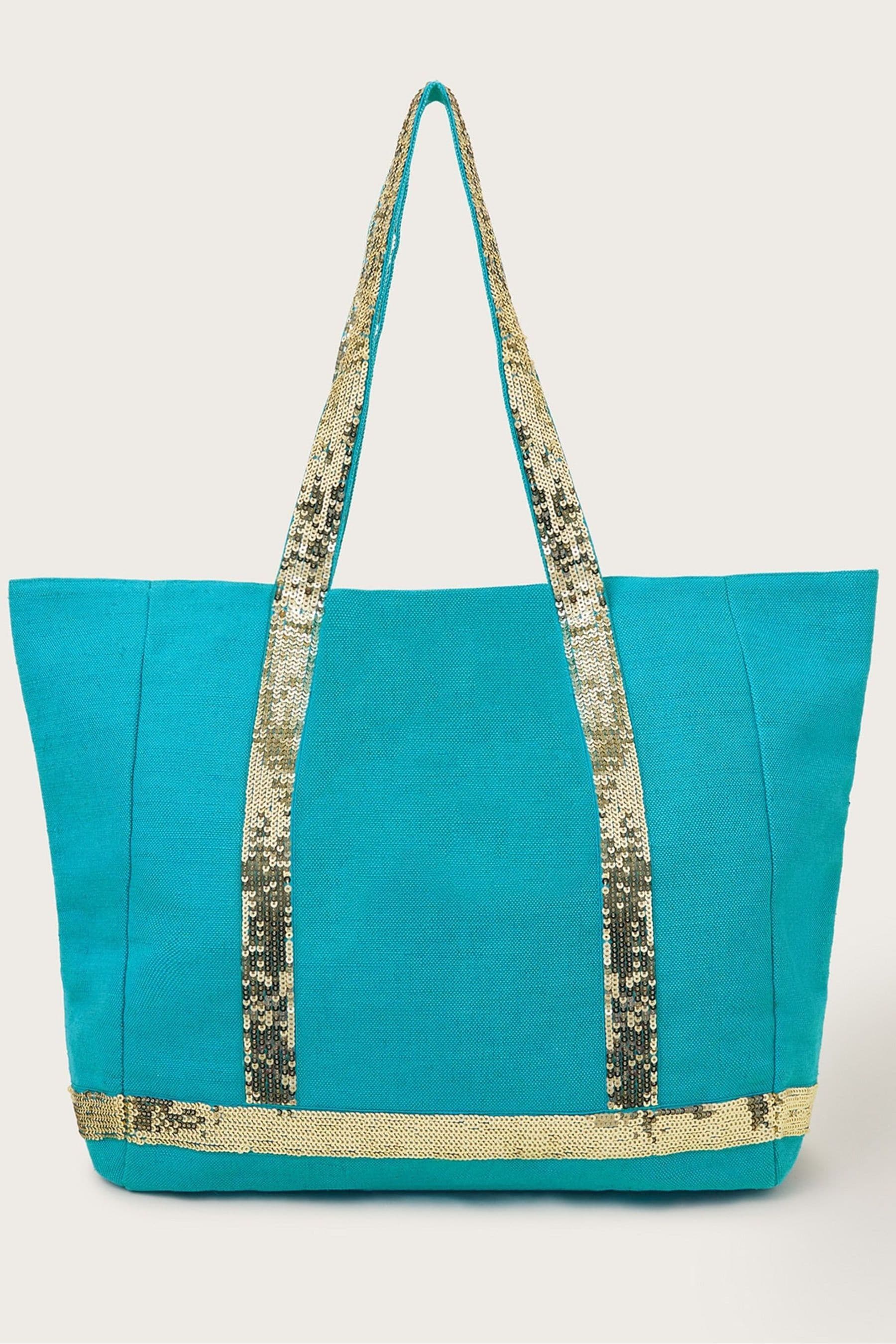 Buy Monsoon Green Sequin Canvas Bag from Next Oman