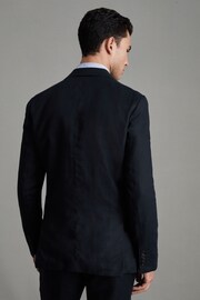 Reiss Navy Kin Slim Fit Single Breasted Linen Blazer - Image 4 of 7