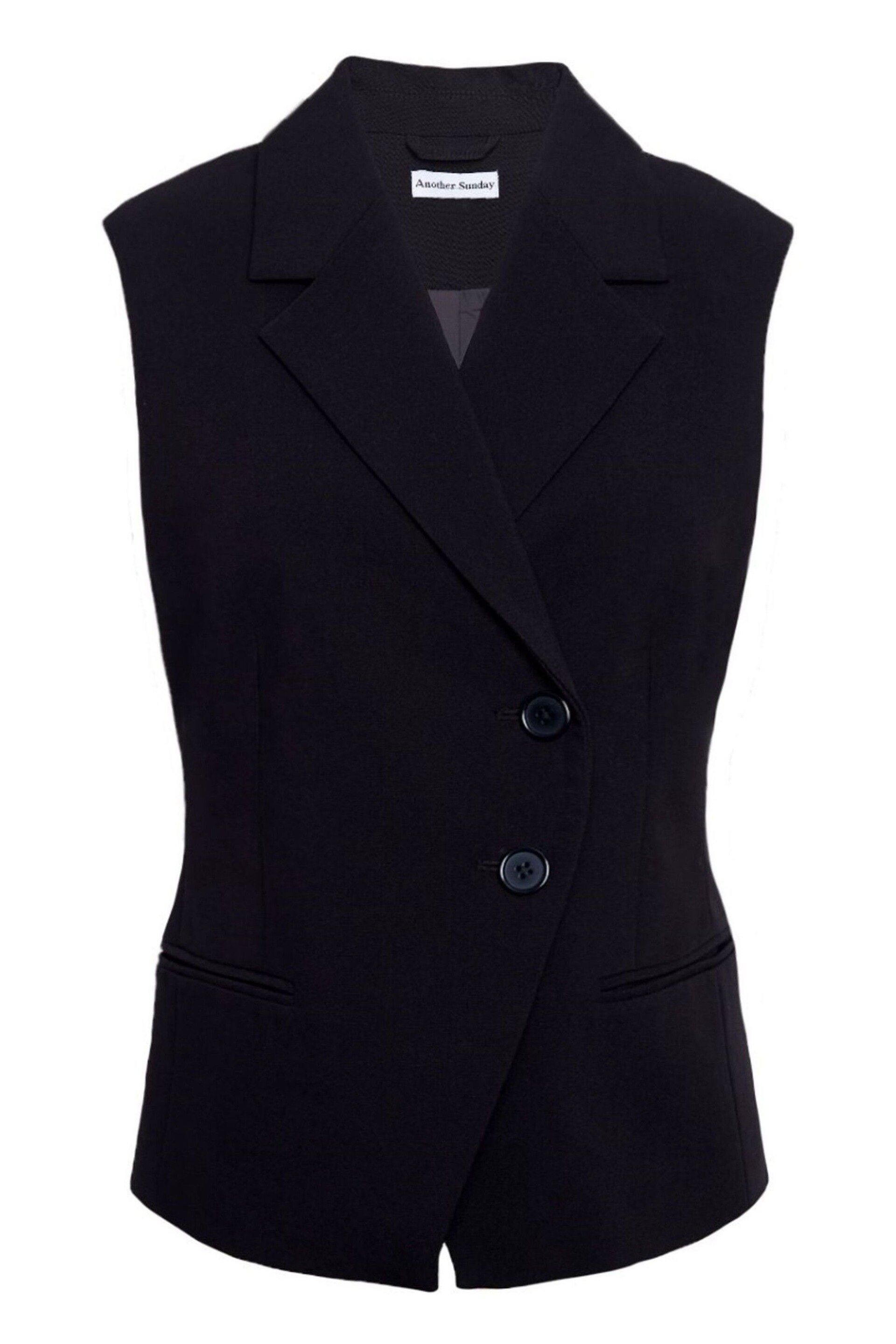 Another Sunday Sleeveless Button Through Black Waistcoat - Image 4 of 5