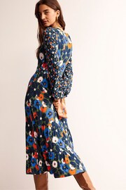 Boden Blue Hotch Floral Potch V-Neck Midi Dress - Image 3 of 6