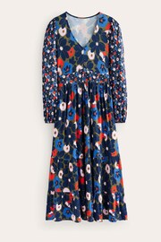 Boden Blue Hotch Floral Potch V-Neck Midi Dress - Image 6 of 6