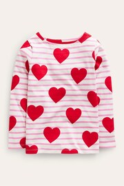 Boden Red Everyday Heart Breton T-Shirt - Image 1 of 3